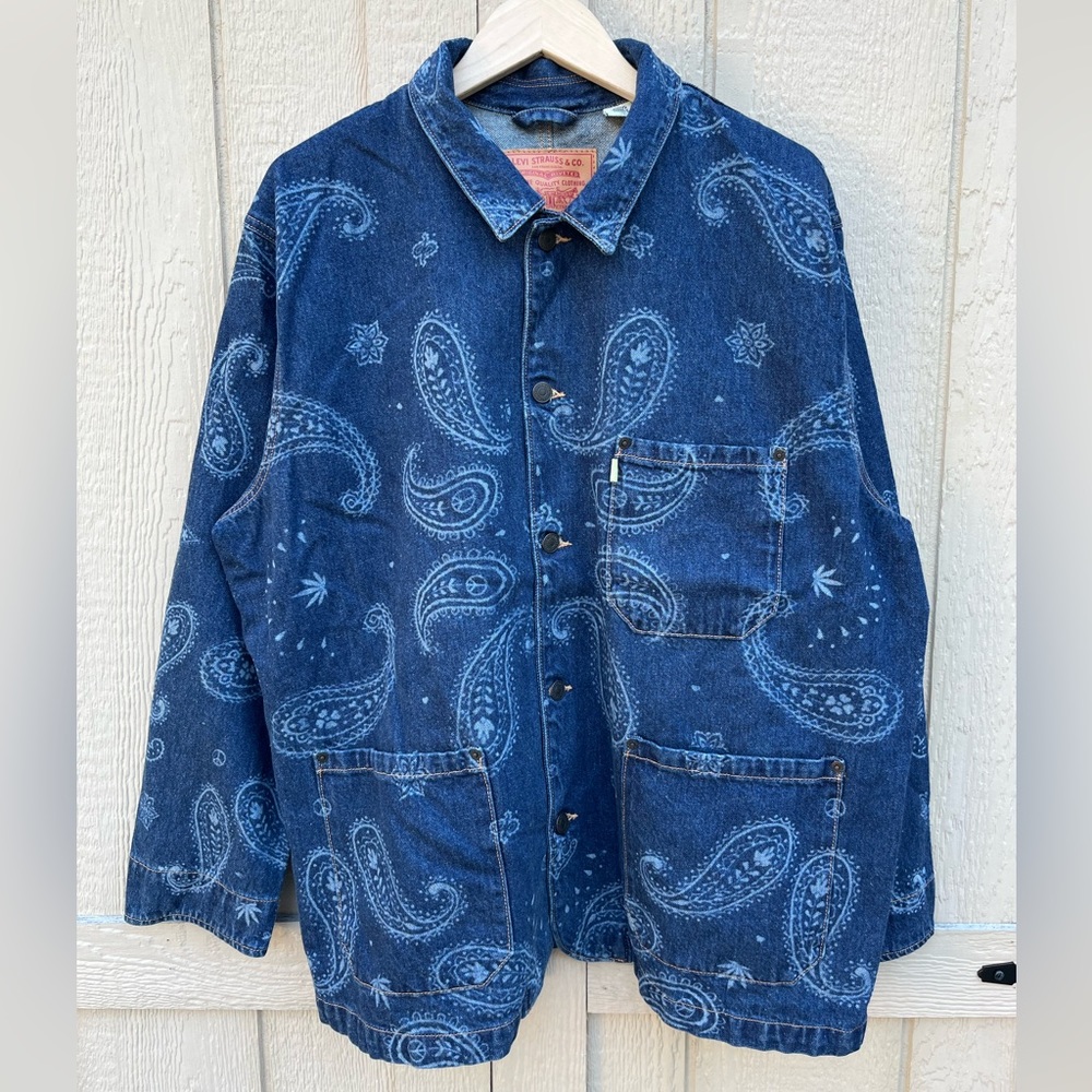 Unreleased Levi’s x Snoop Dogg Big E Paisley Denim Jacket Lot 420 Size Large